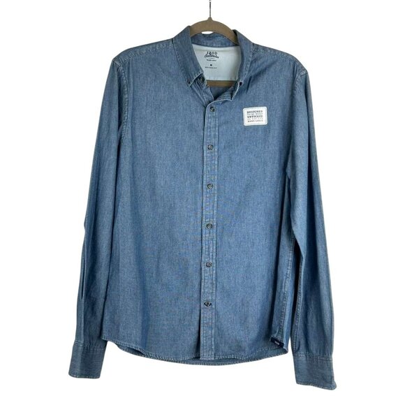 Izod Saltwater Men's Medium Relaxed Classics Long Sleeve Shirt Light Blue - Picture 1 of 13